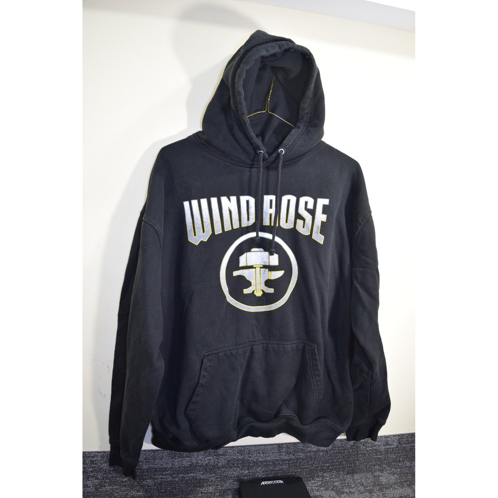 Windrose Hoodie MENS XXL Black Mine Video Gamer Front Back Sleeve Graphic
